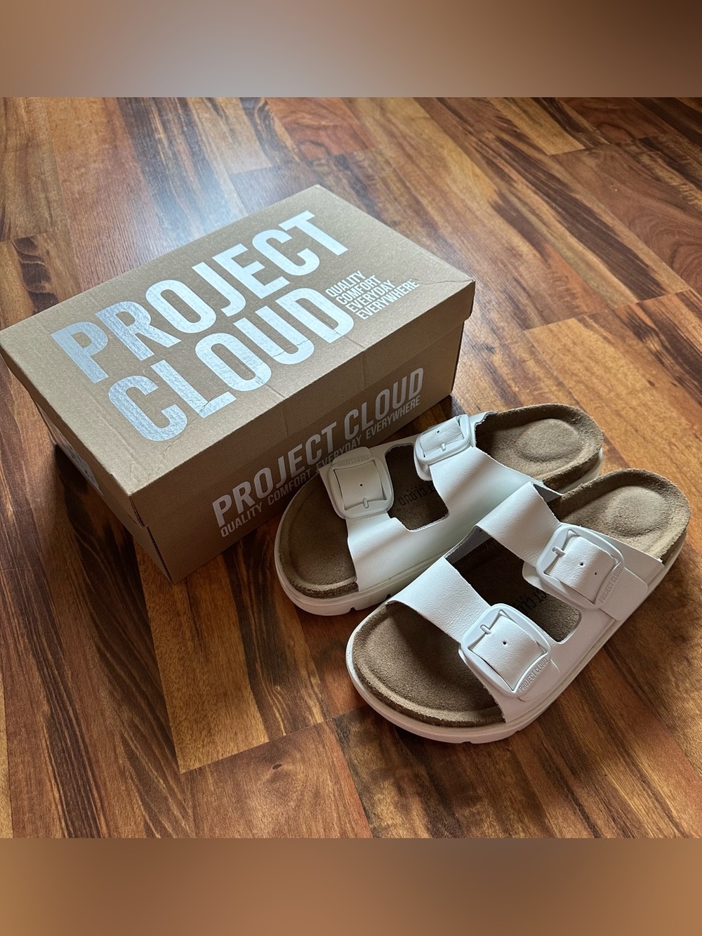 Project Cloud 100% Genuine Leather Womens Chunky Platform Sandals